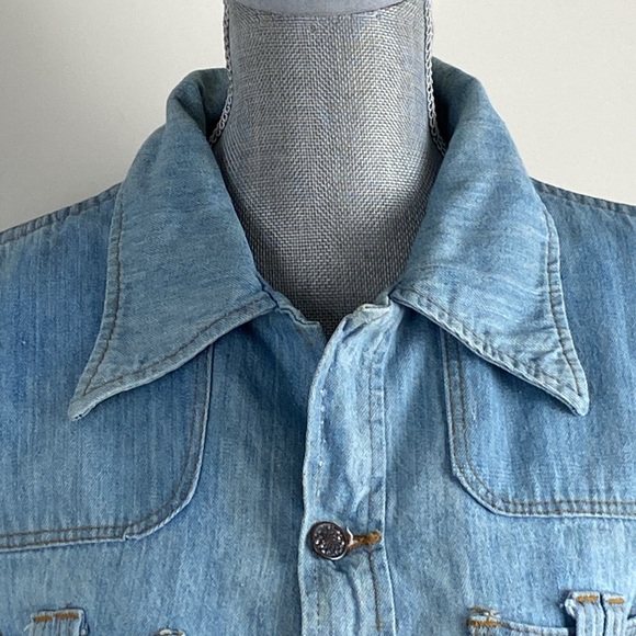 Vtg 70”s Sears Jeans Joint Denim Button Front Shirt Shacket Size Small - Picture 3 of 16